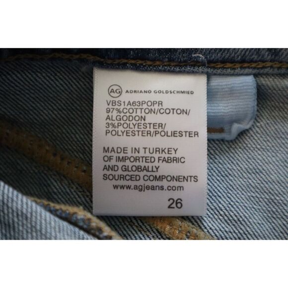 Adriano Goldschmied WMN Sz 26 Blue Chevron Isabelle HR Straight Crop Jeans - Picture 6 of 12